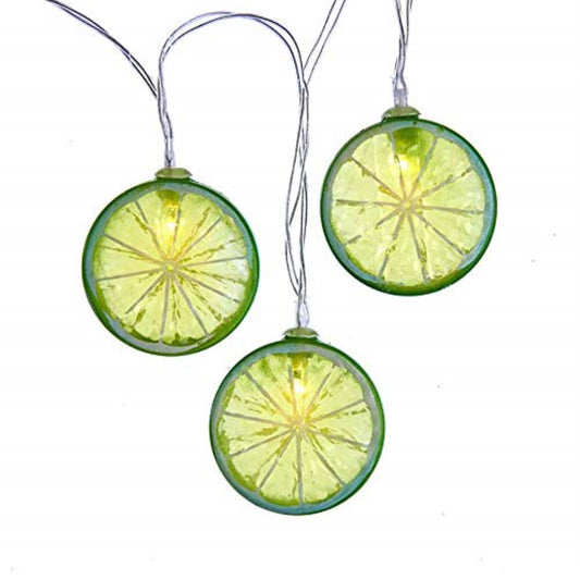 Lime Slices LED Battery Operated Christmas Light String Set of 10 BAT3003