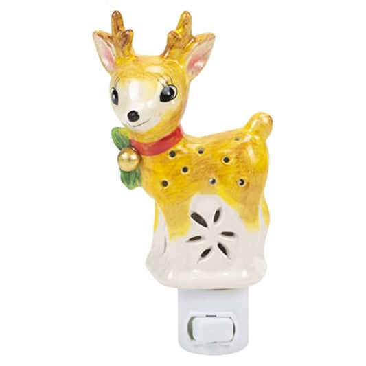 Christmas Deer Night Light Ceramic Electric Plug-In Mx181440