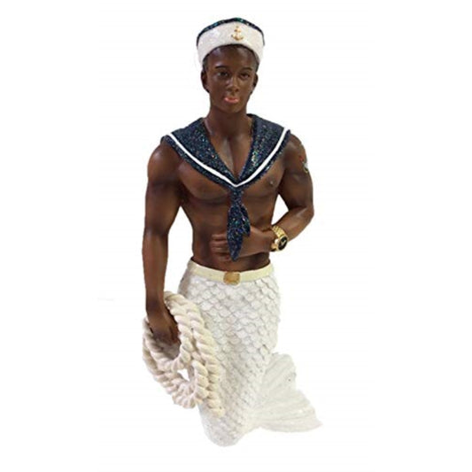 December Diamonds Merman Ornament Navy Soul 55-55109 6.5 Inches