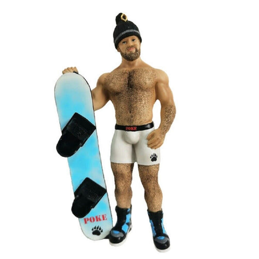 December Diamonds Poke The Bear Series 55-55320 Snowboard Bear Christmas Ornament