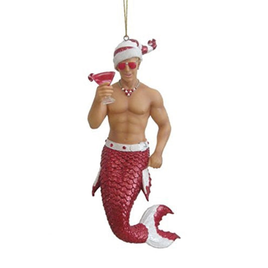 December Diamonds Candy Cane Merman Christmas Tree Ornament