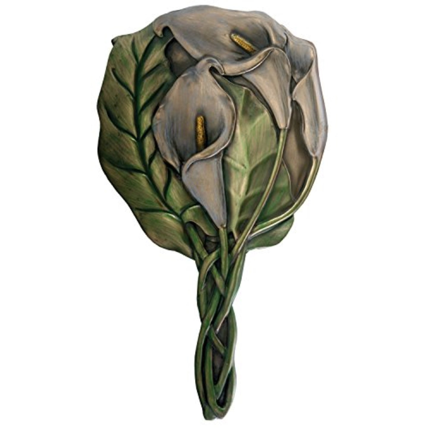 Dragonfly Calla Lily Hand Mirror Resin Vanity Beauty Accessory 10 inch