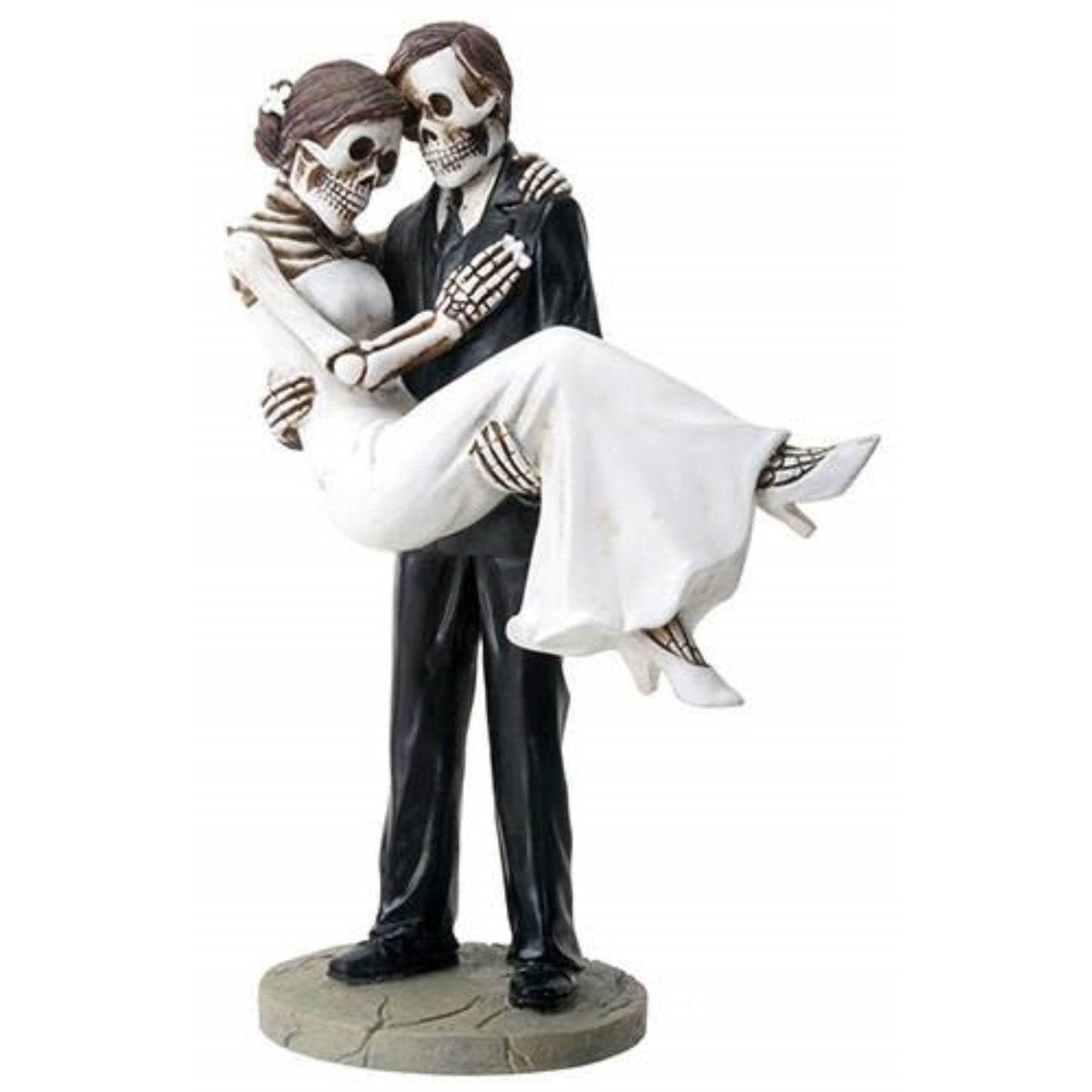 Skeleton Wedding Couple Groom Carrying the Bride Day of the Dead Figurine