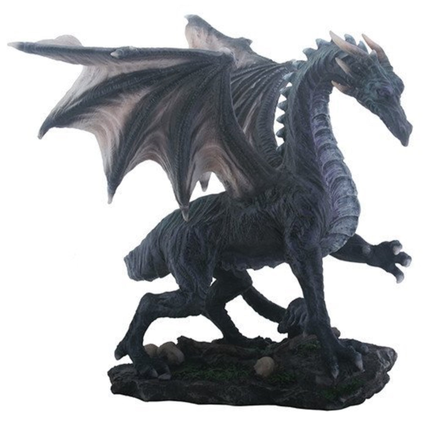 Medium Black Midnight Dragon Figurine Statue 8 inch