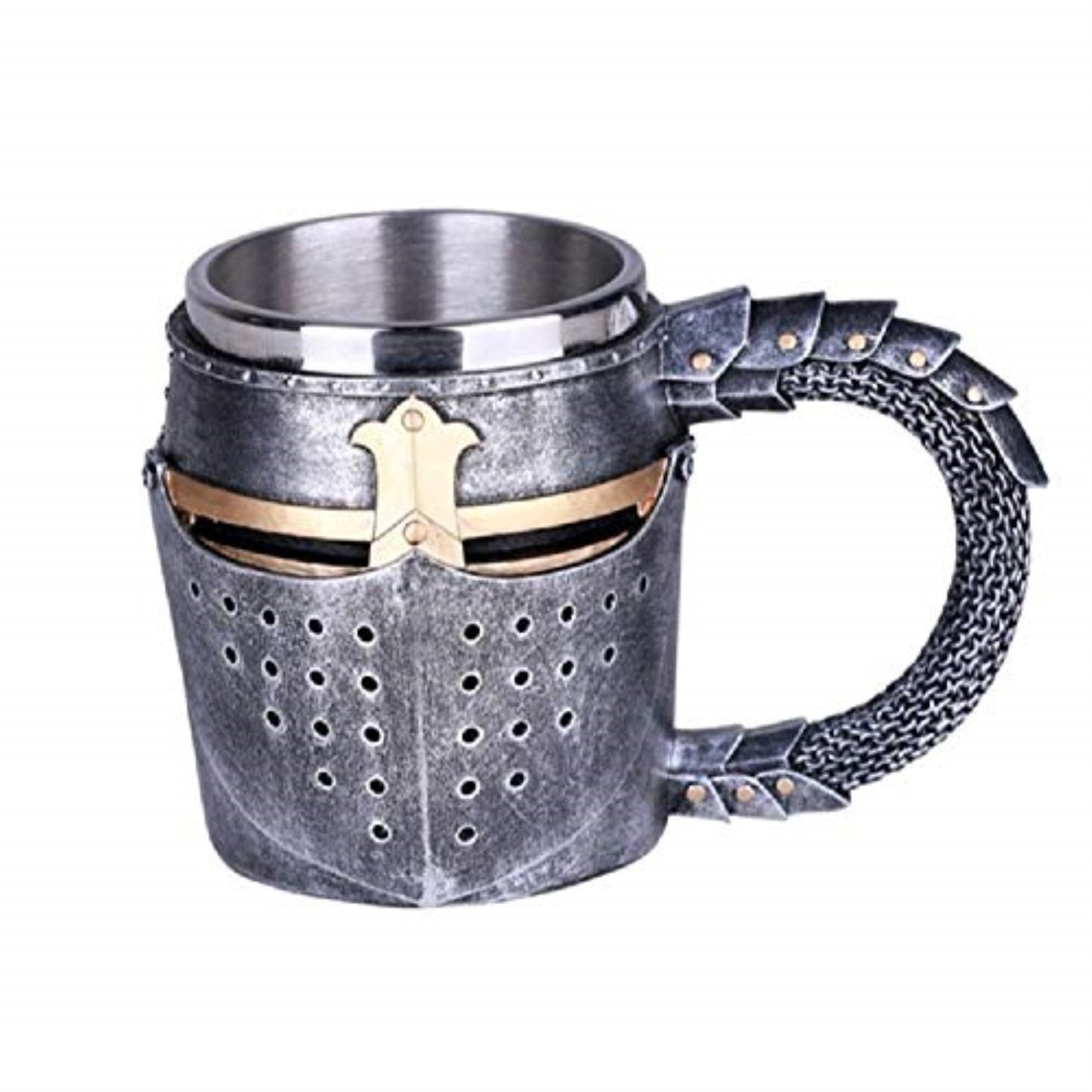 Knight Helmet Mug Coffee Cup with Stainless Steel Insert