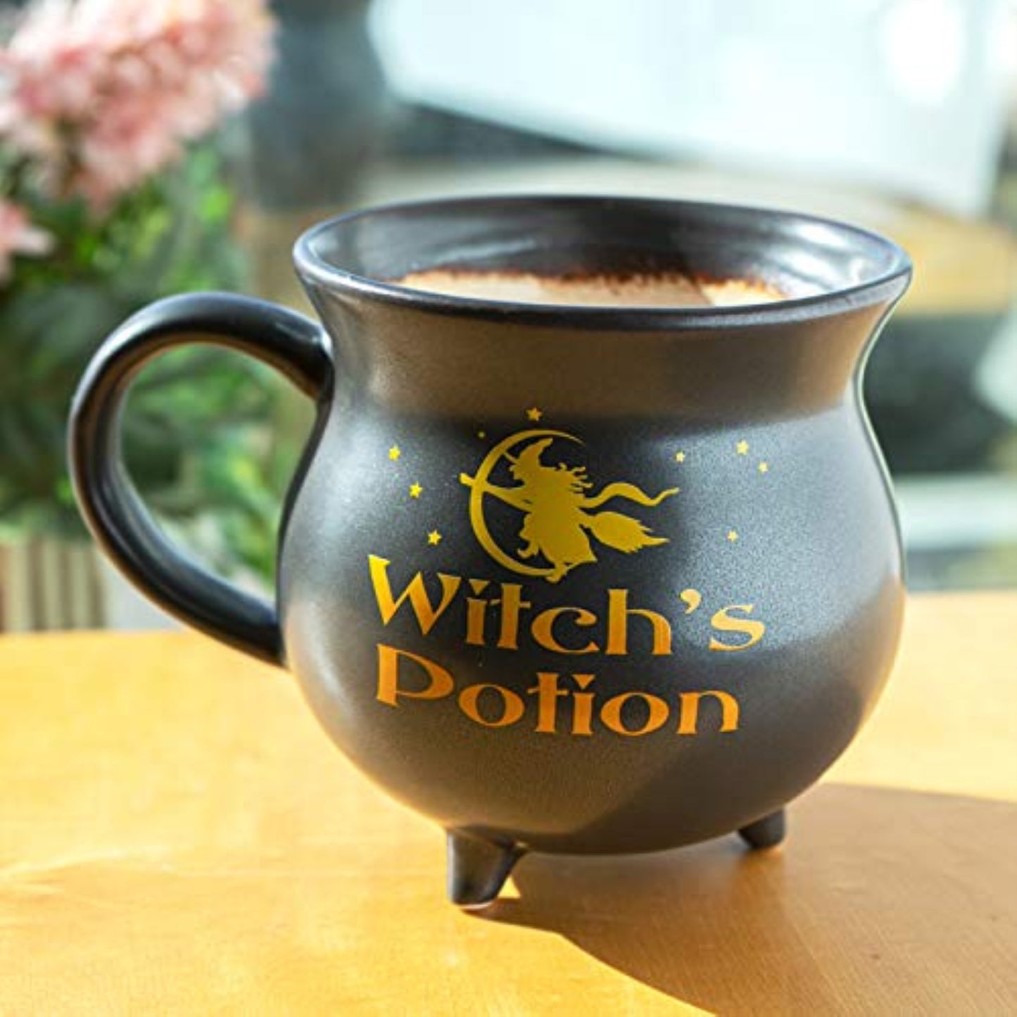 Witch's Potion Halloween Cauldron Porcelain Mug Bowl 5 x 6.75 inch