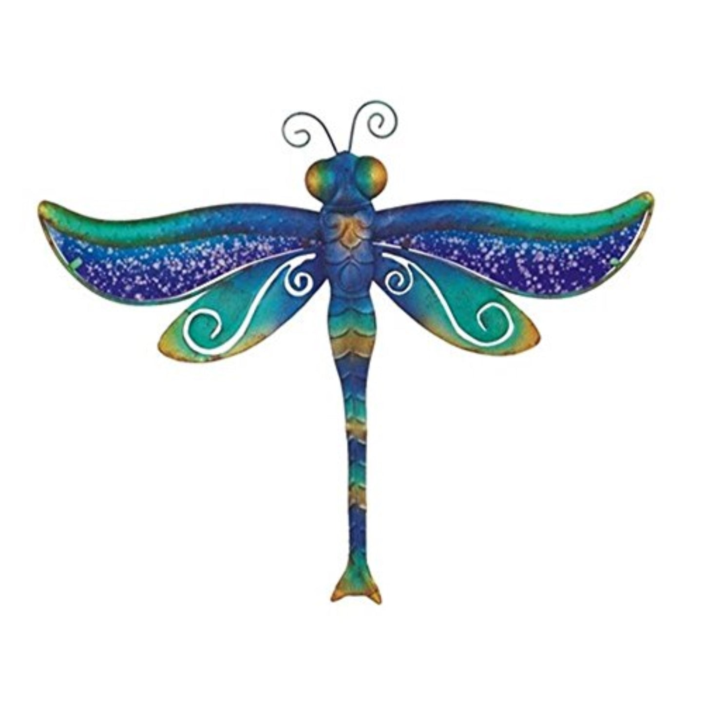 Blue and Purple Dragonfly Metal Wall Plaque, Interior Decor