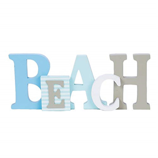 Beach Word Sign Wooden Wall Decor 12.5 Inches