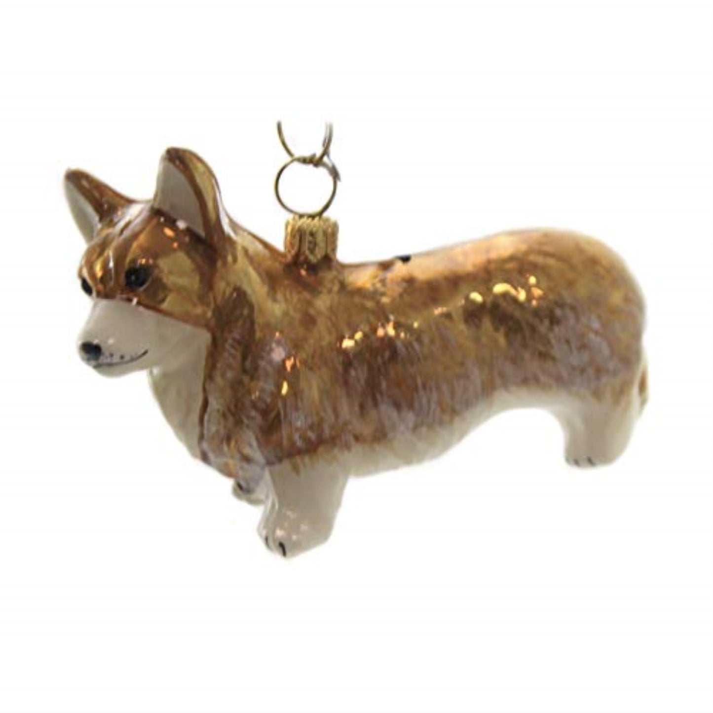 Joy to the World Pembroke Welsh Corgi Dog Polish Blown Glass Christmas Ornament Decoration Poland