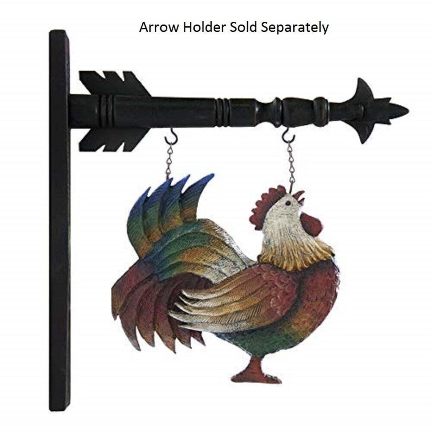 K&K Interiors Arrow Replacement Decorative Hanging Sign, Rooster - Arrow Hanger NOT Included