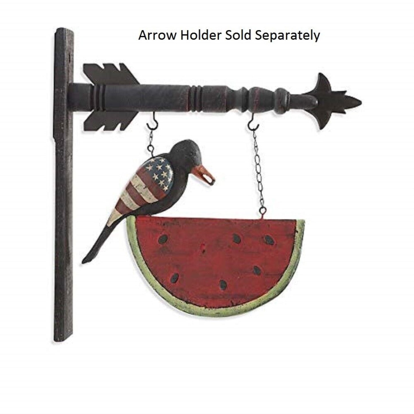 K&K Interiors Black Americana Crow on Watermelon Arrow Replacement - Arrow NOT included