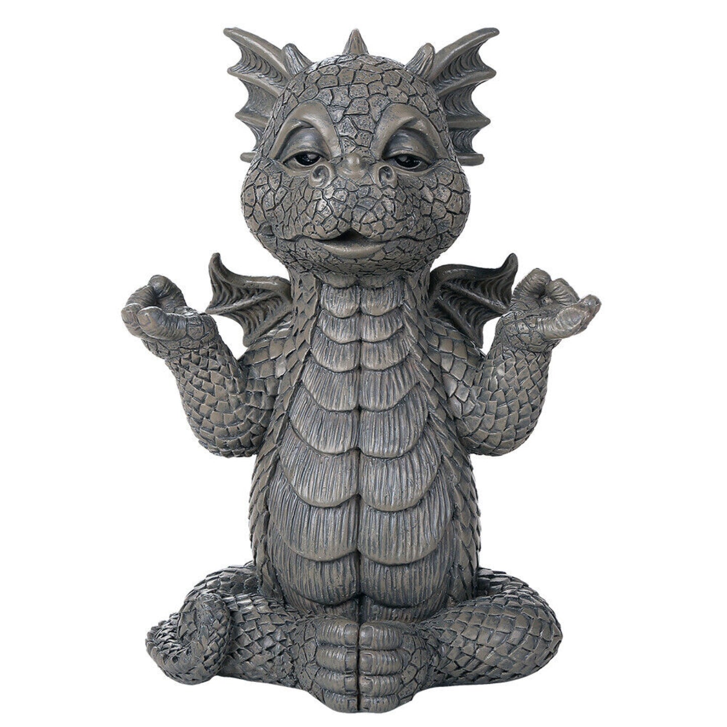 Meditation Inner Peace Yoga Dragon Garden Accent Sculpture Statue Resin Stone Look 10 inch