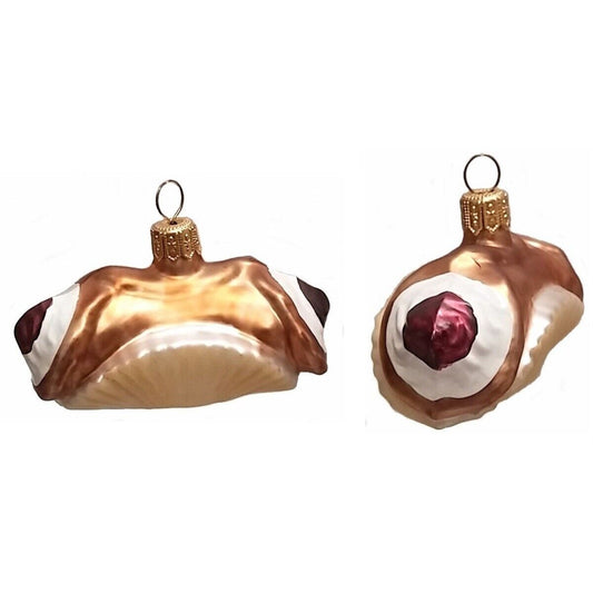 Pinnacle Peak Trading Cannoli Pastry Dessert Polish Glass Christmas Ornament Set of 2 Decorations