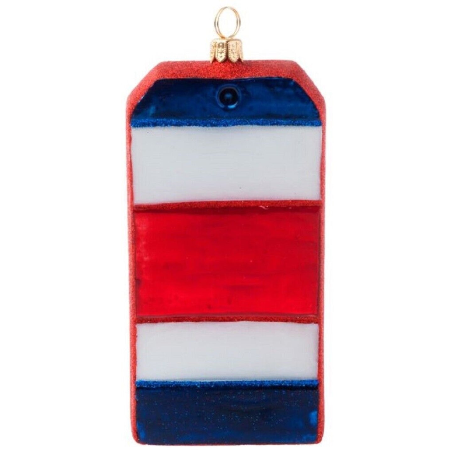 Joy To The World Costa Rica Luggage Tag Polish Glass Christmas Tree Ornament