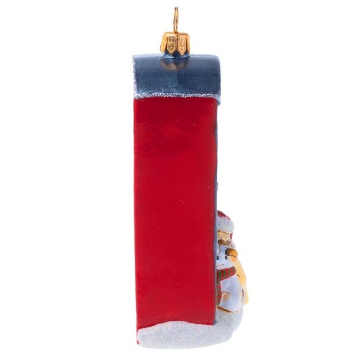 Joy To The World Waiting for Santa Dog Version 3D Polish Glass Ornament