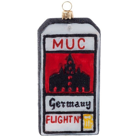 Joy To The World Germany Luggage Tag Polish Glass Christmas Tree Ornament