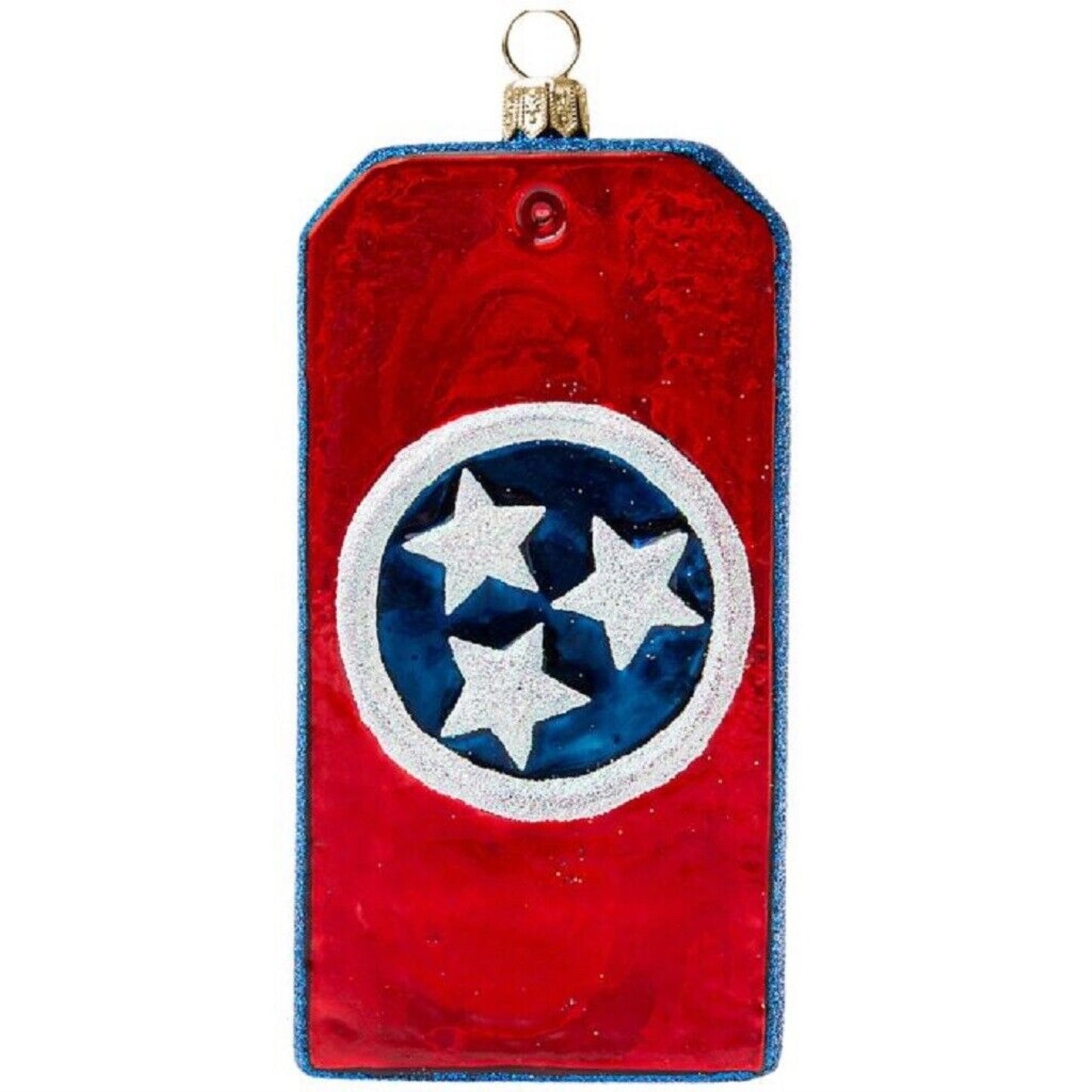 Joy To The World Nashville Tennessee Luggage Tag Polish Glass Christmas Ornament