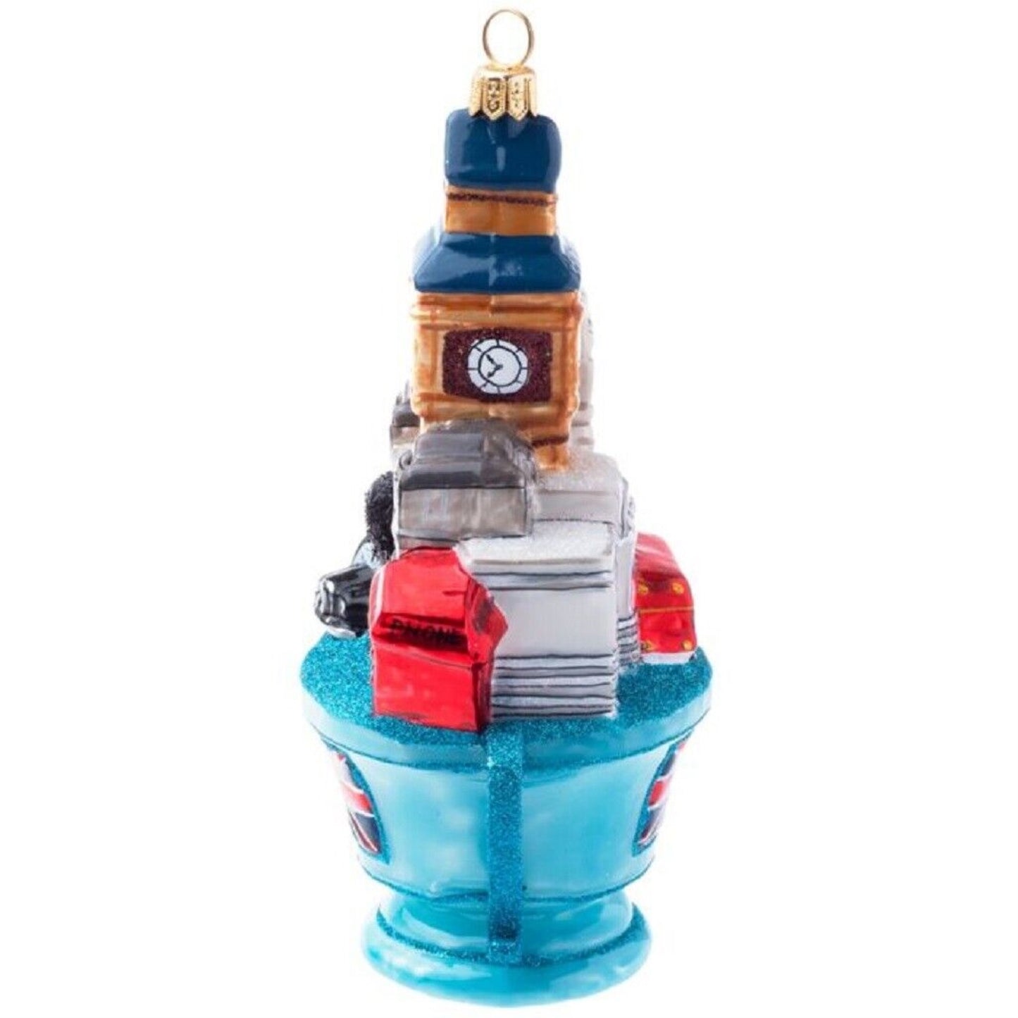 Joy To The World London Tea Cup Polish Glass Chrismtas Tree Ornament