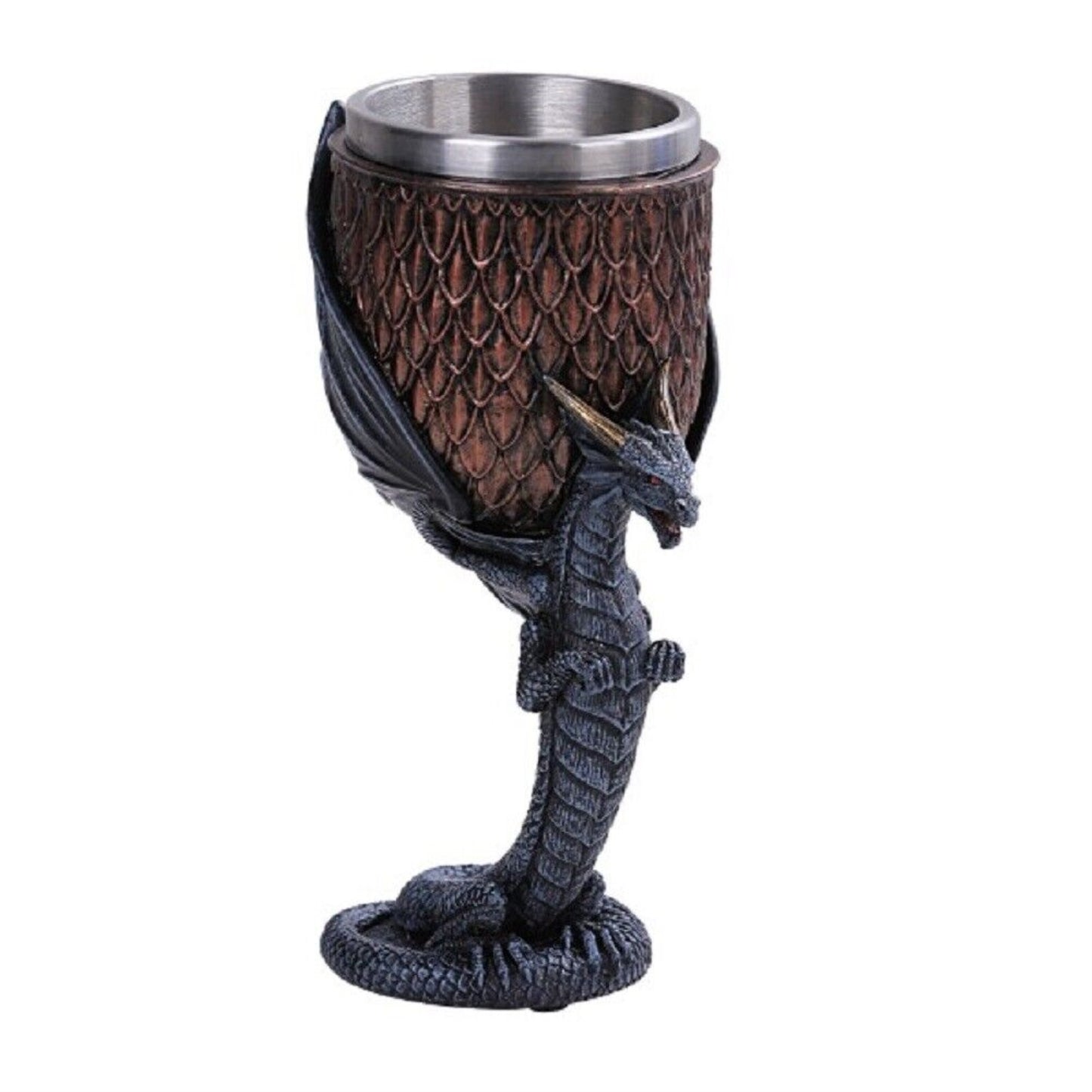 Anne Stokes Dragon Goblet Chalice Wine Cup Resin Body Stainless Steel Cup