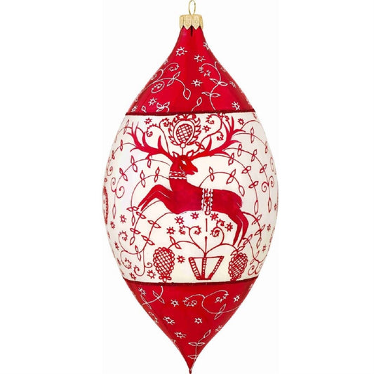 Metzler Brothers Bratislava Folk Art Drop Polish Glass Christmas Tree Ornament