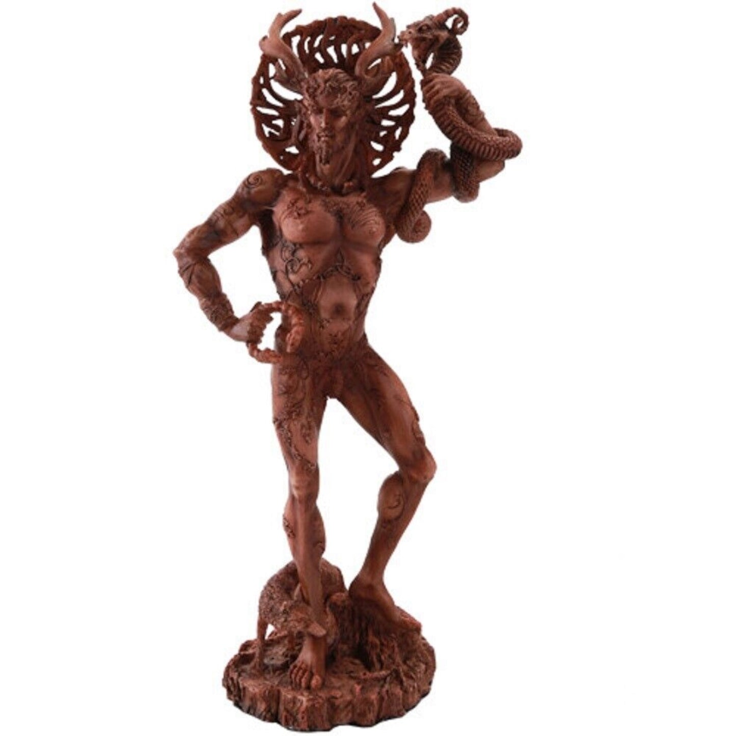 Red Celtic Horned God Cernunnos Collectible Statue by Artist Maxine Miller 10 Inch