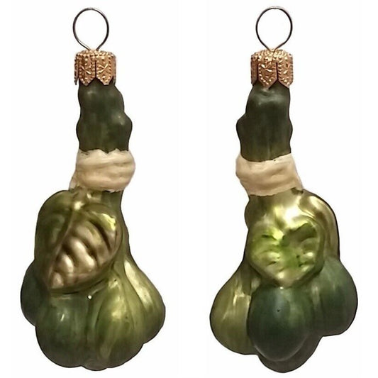 Pinnacle Peak Trading Green Capers Polish Blown Glass Christmas Ornament Set of 2 Holiday Decorations
