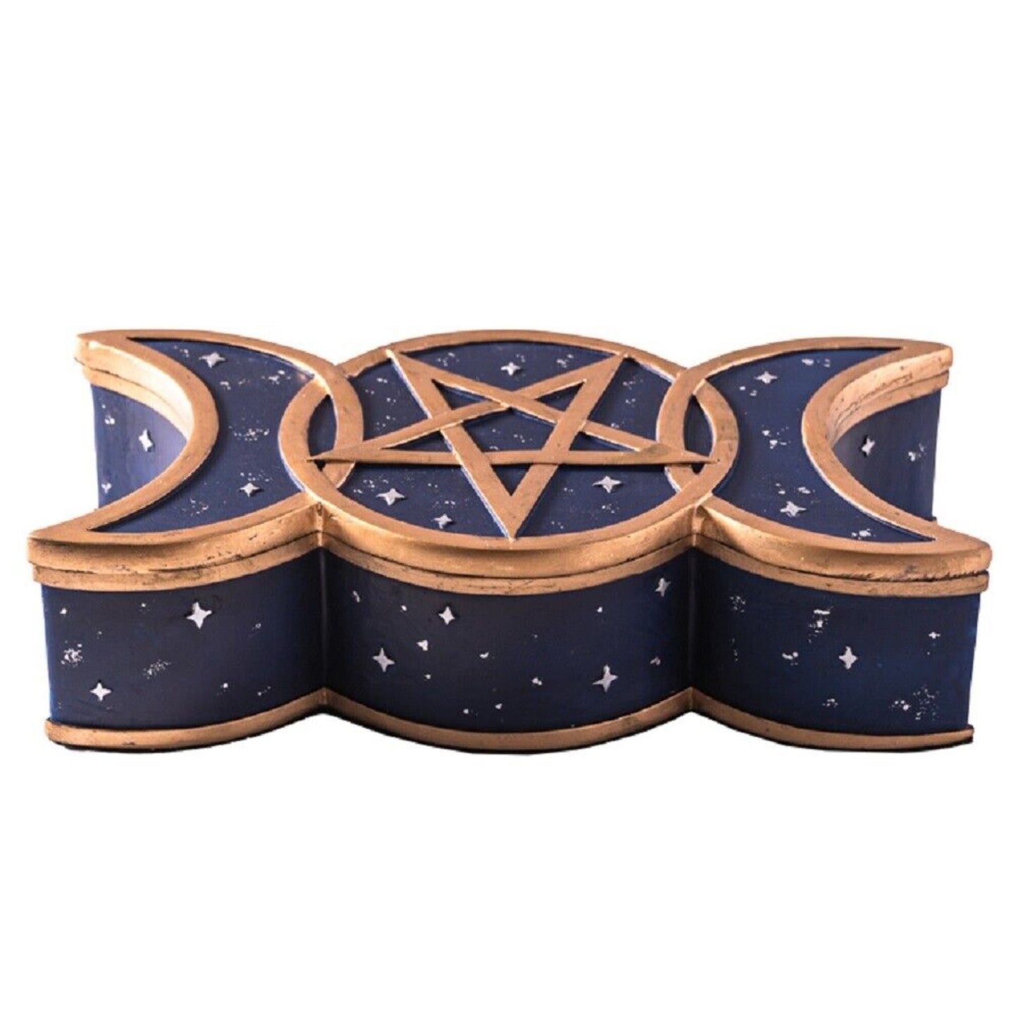 Celestial Triple Moon Jewelry Trinket Keepsake Box 6.5 inch