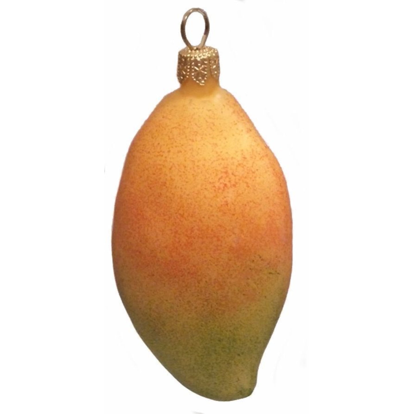 Pinnacle Peak Trading Mango Fruit Polish Mouth Blown Glass Christmas Ornament Set of 2