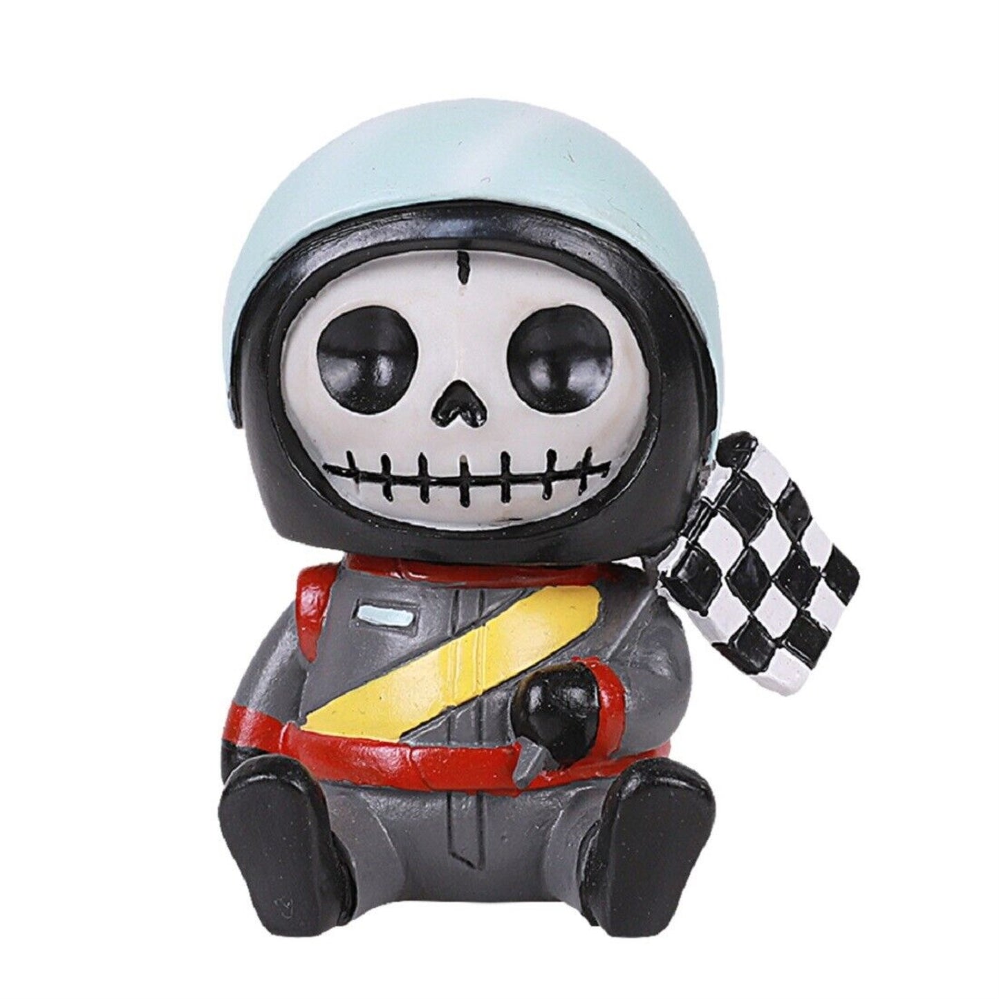 Furrybones Race Car Driver Jerry Skeleton in Costume Figurine Go Kart Racing