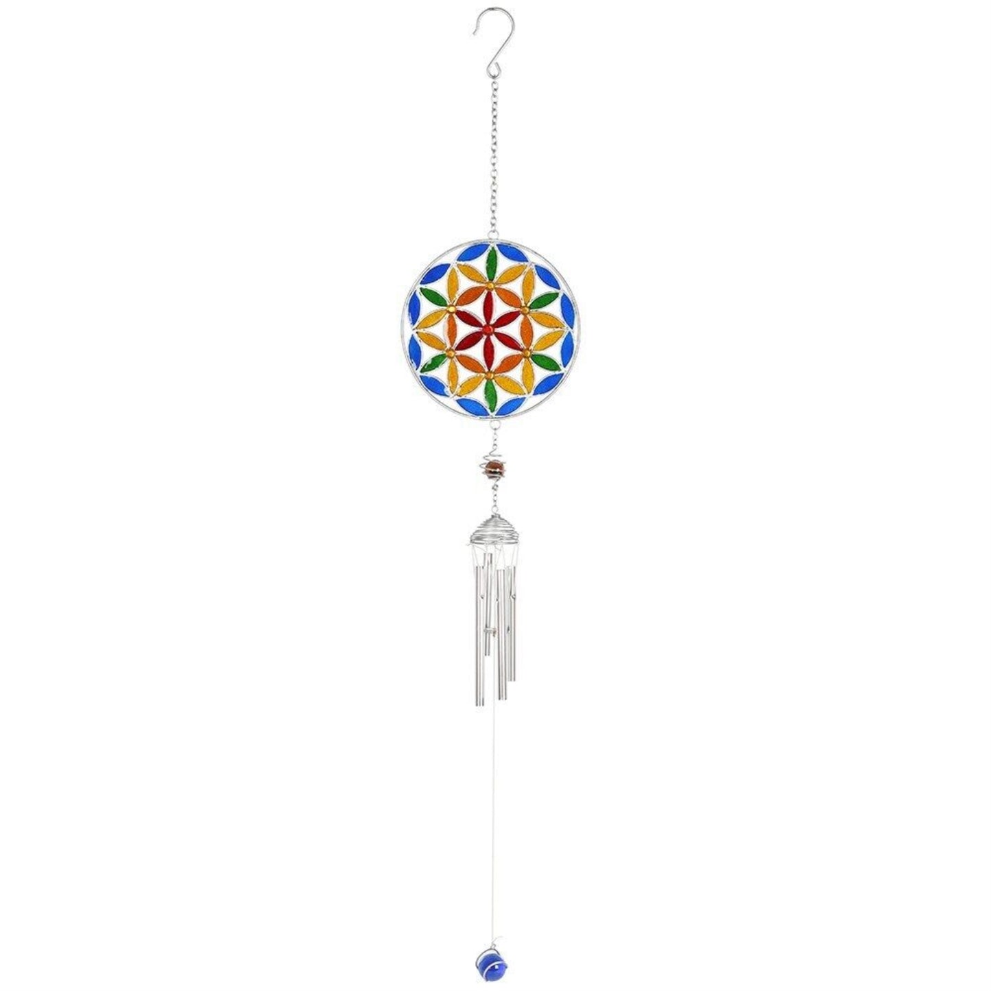 Flower of Life Metal Windchime Outdoor Garden Wind Chime 29.5 Inch