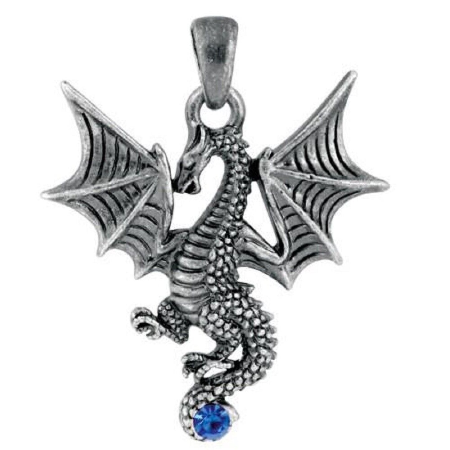 Blue Tatsu Dragon Pendant Collectible Accessory Serpent Necklace