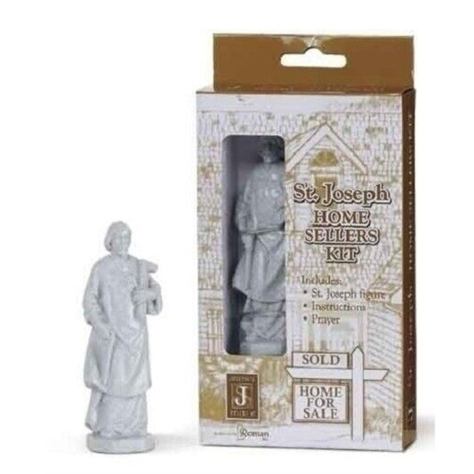 Saint Joseph Home Sellers Kit with Figurine and Prayer Religious House Sellers