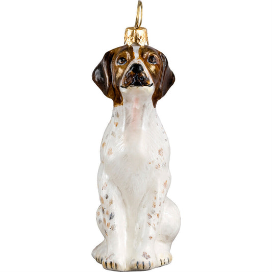 Joy to the World American Foxhound Polish Glass Christmas Ornament Dog Tree Decoration