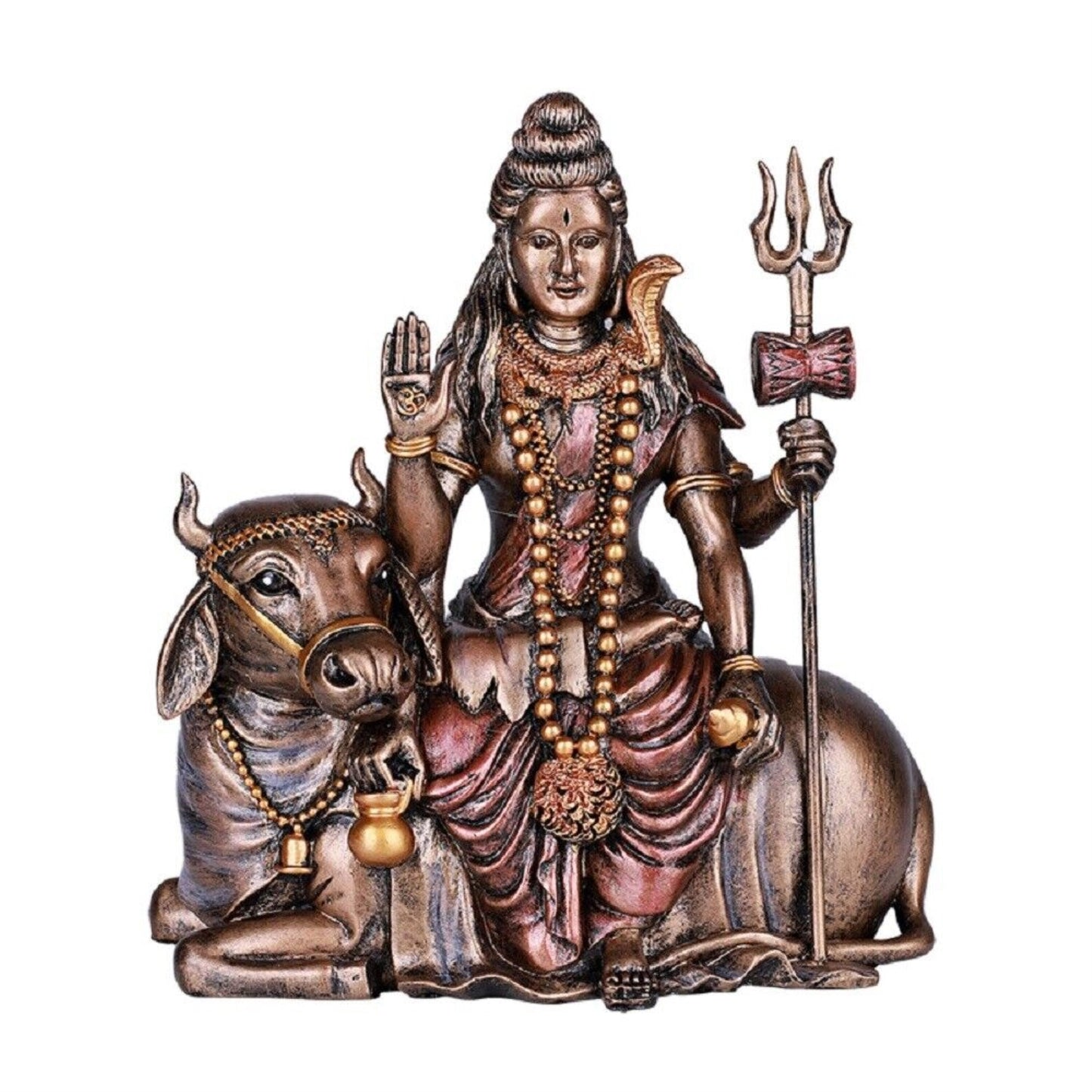 Lord Shiva Statue with Nandi The Bull Statue Hindu Deity Sculpture Figurine 7.25 inch