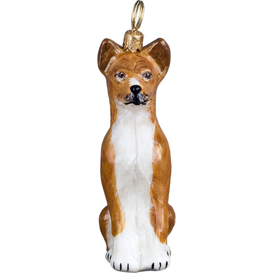 Joy to the World Basenji Polish Glass Christmas Ornament Dog Tree Decoration Made in Poland
