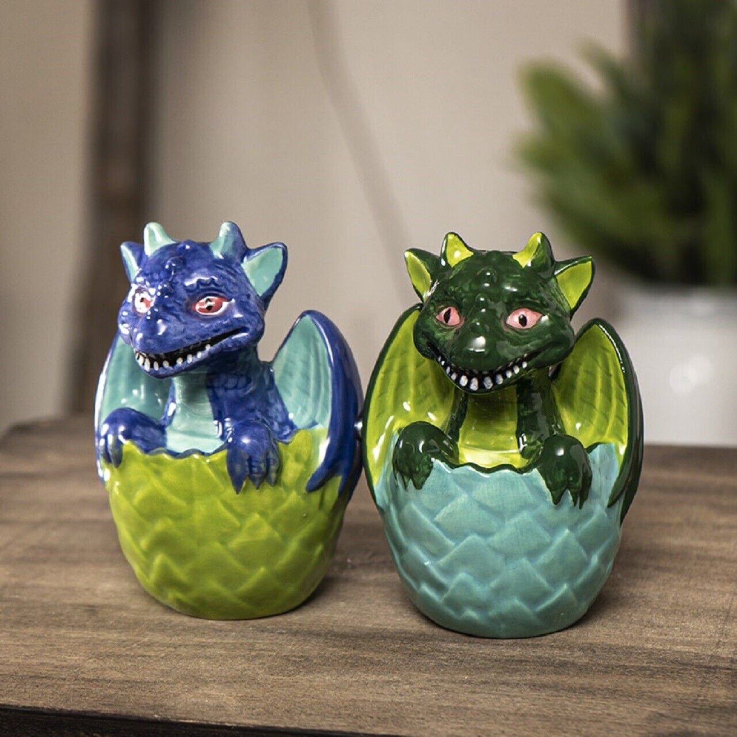 Pacific Trading Dragon Hatchling Magnetic Salt and Pepper Shaker Set 3.5 Inch Multicolor