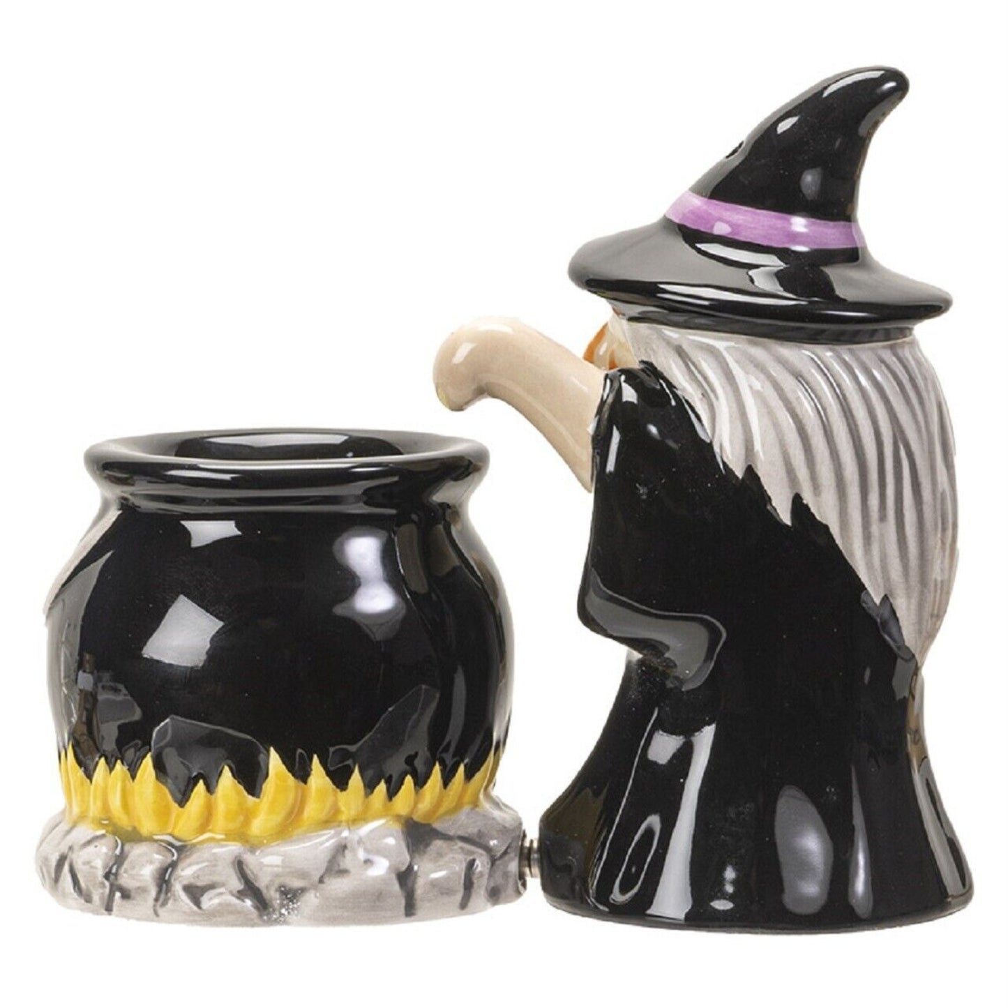 Pacific Trading Witch and Cauldron Magnetic Salt and Pepper Shaker Set 2.2 Inch
