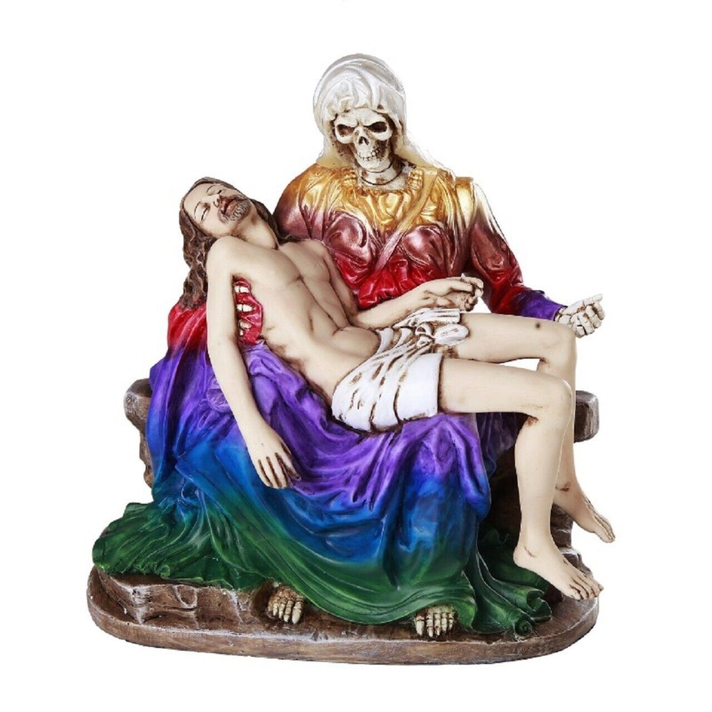Piadosa Santa Muerte Saint of Holy Death Seven Powers Religious Resin Statue Figurine 6.75 inch