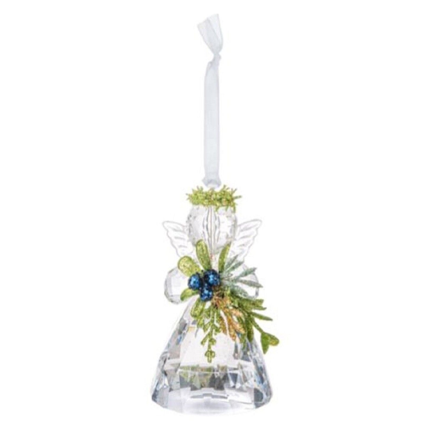 Ganz Clear Mistletoe Angel Acrylic Christmas Tree Ornament 3.5 inch