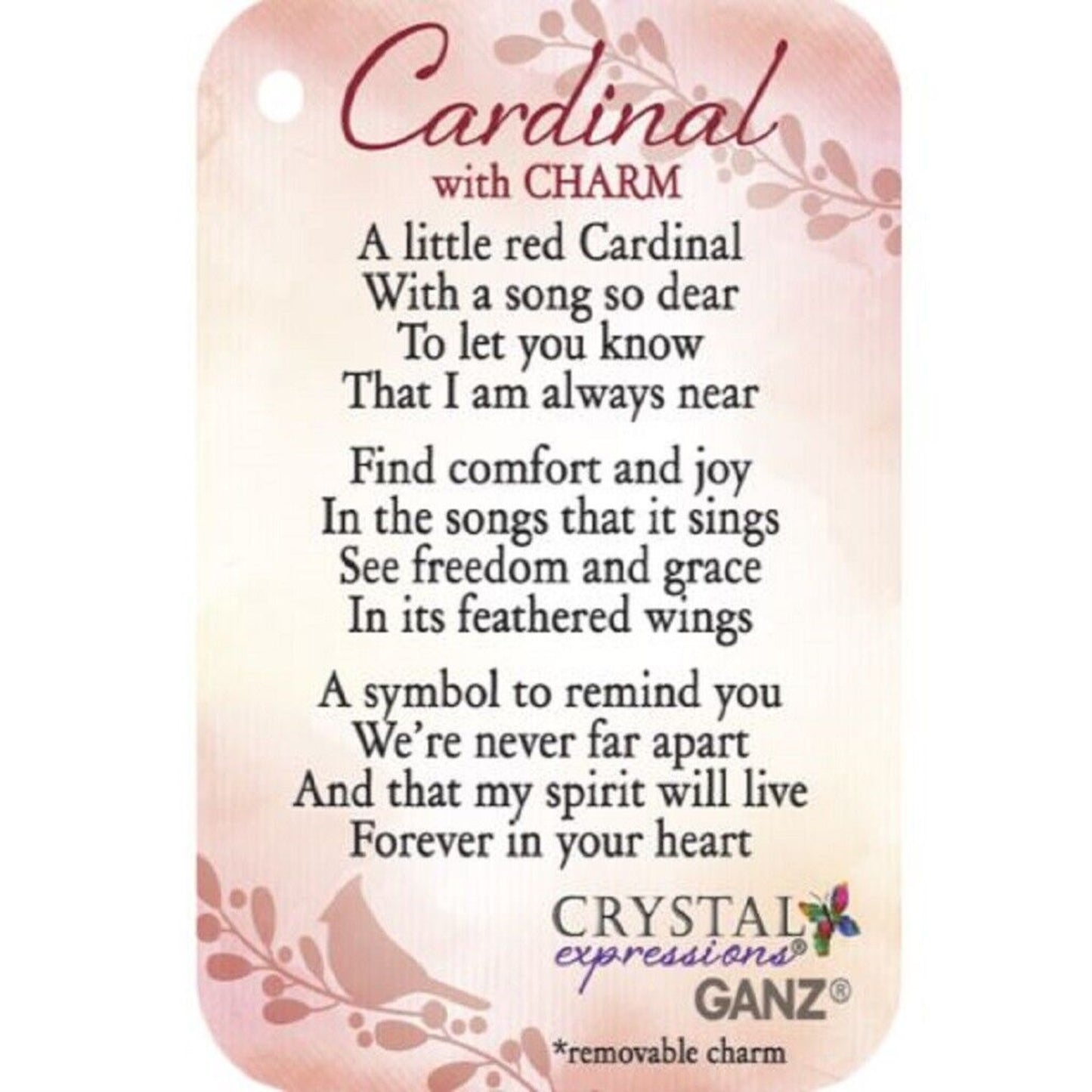 Crystal Expressions Cardinal Acrylic Ornament Bereavement Comfort Joy