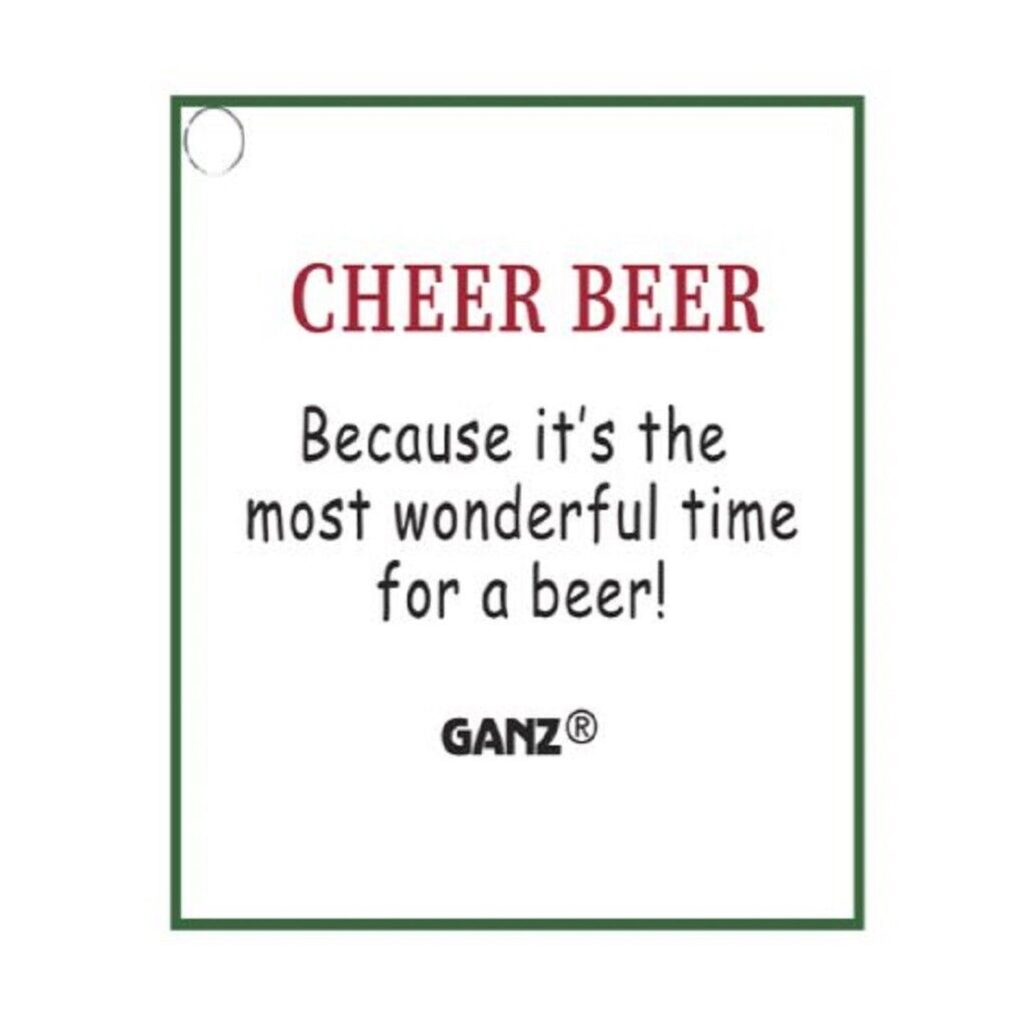 Ganz Yellow Christmas Cheer Beer Glass Christmas Tree Ornament 4 inch