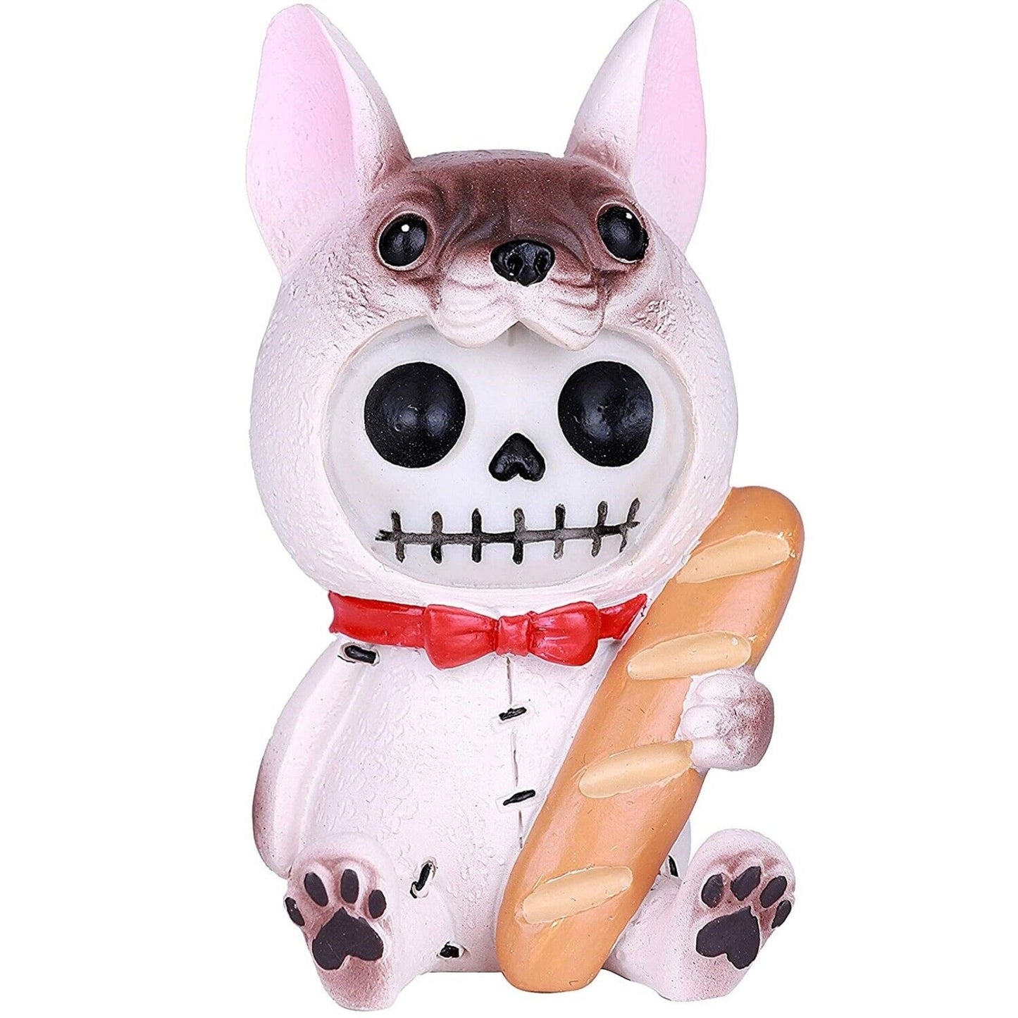 Furrybones Beano Skeleton in French Bulldog Costume with Red Bow Tie Figurine 3 inch
