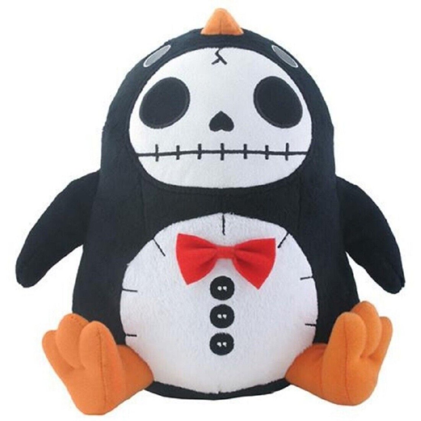 Furrybones Black Penguin Pen Pen Wearing Red Bow Tie Plush Doll 10 inch