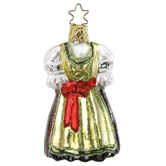 Inge Glas Holiday Heritage Dirndl German Glass Christmas Tree Ornament FREE BOX