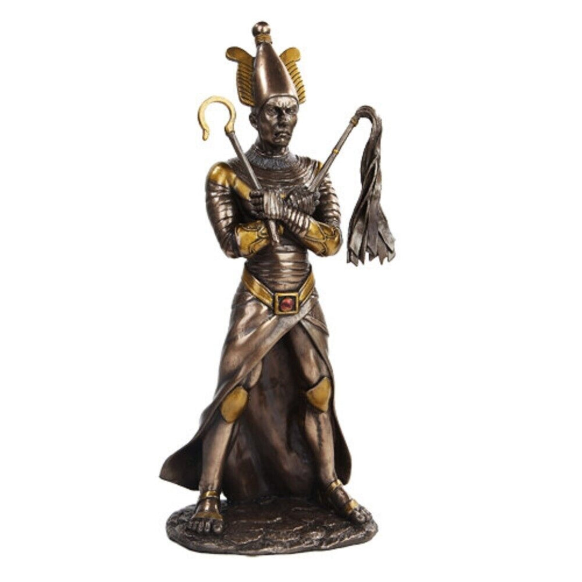 Egyptian Osiris Mythological God Bronze Finish Resin Statue Figurine 11 inch