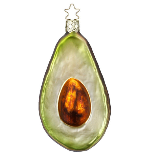Inge Glas Avocado German Glass Christmas Tree Ornament FREE BOX