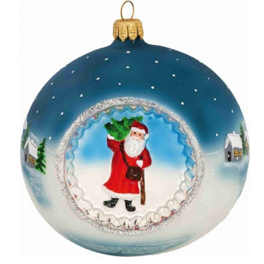 Metzler Brothers Father Frost Santa Reflector Ball Polish Christmas Ornament