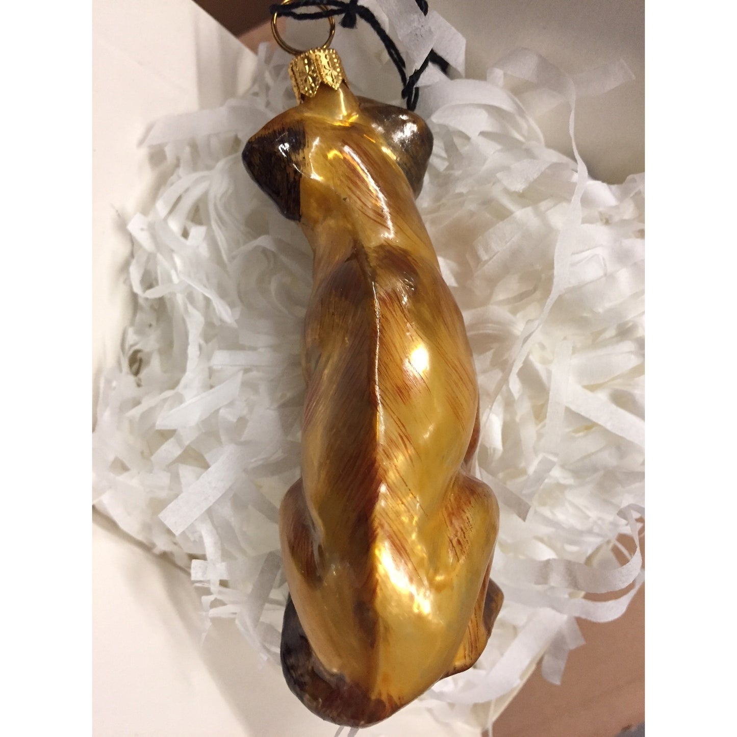 Joy to the World Rhodesian Ridgeback Dog Polish Glass Christmas Ornament Made Poland Decoration