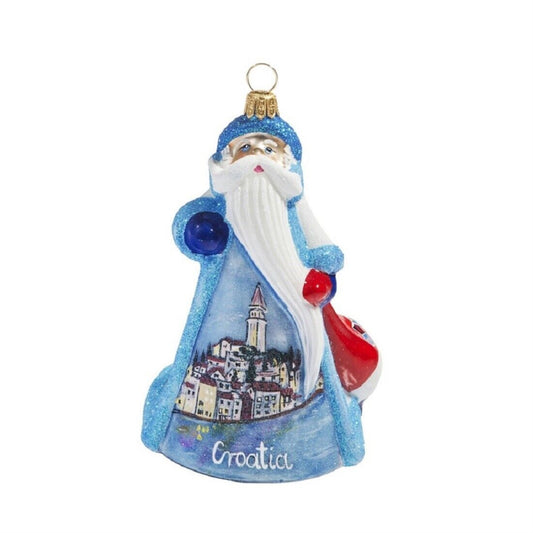 Joy to the World Glitterazzi Croatia Santa Polish Glass Christmas Ornament Decoration Made Poland