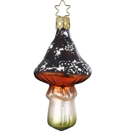 Inge Glas Brown Mushroom German Glass Christmas Ornament FREE BOX